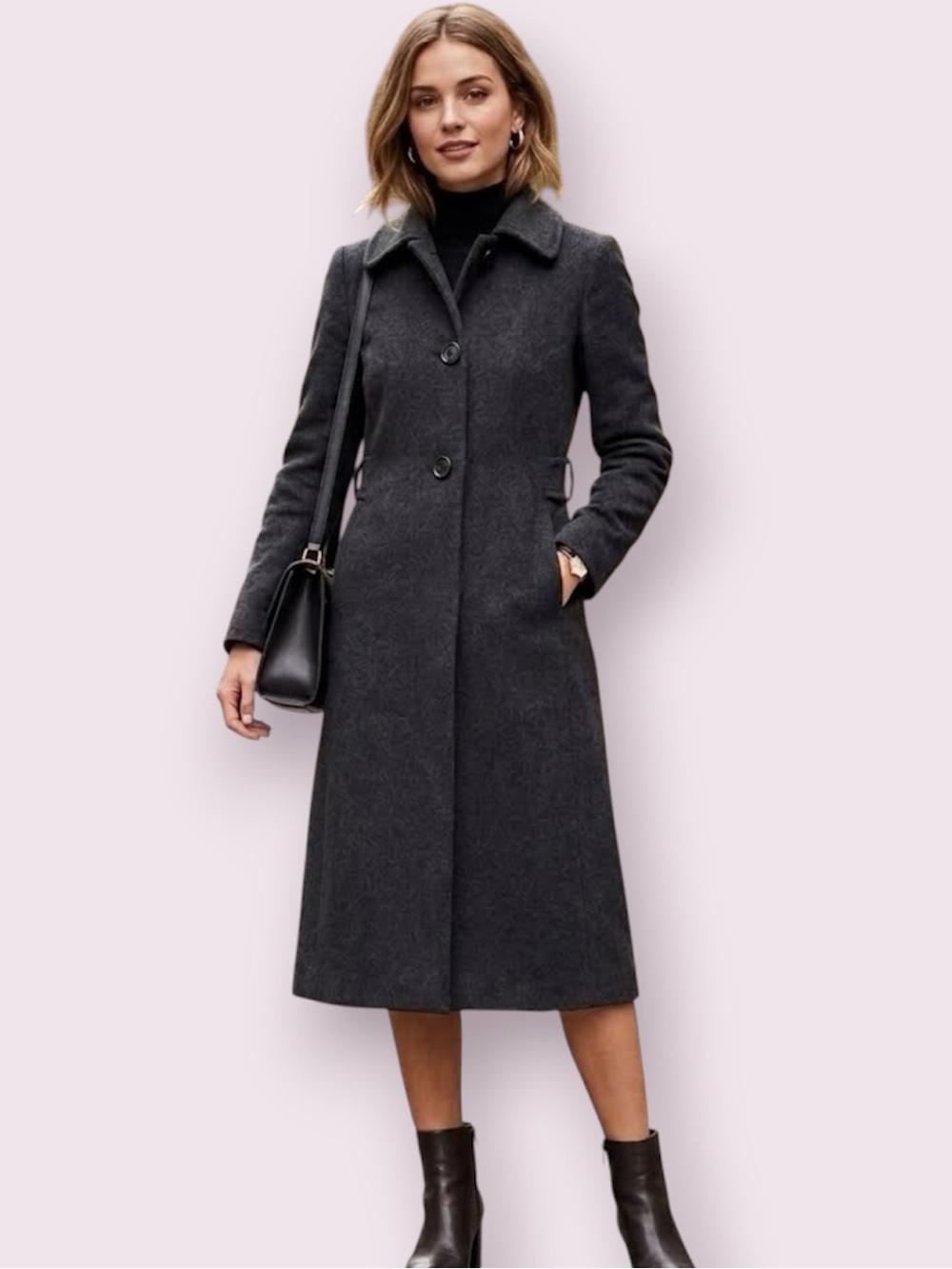 J. Crew Cashmere & Wool Harriet Plum Pea Coat Charcoal Gray Size 0 Petite